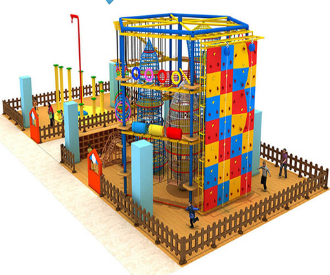 Lanyard Indoor Aerial Obstacle Course, Speelplaats die Op hoog niveau Kabel beklimmen