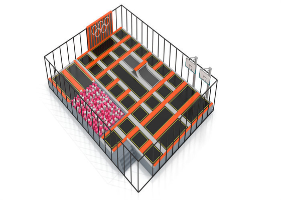 De binnen Aangepaste Ruimte van de Sprongstreek Trampoline met Grote Schuimkuil